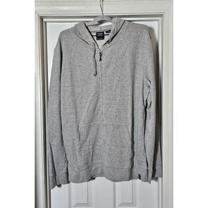 PrAna Cardiff Fleece Full Zip Hooded Sweatshirt Size XL Heather Grey Jacket